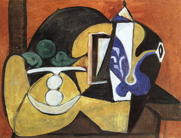 Pablo Picasso. Still Life with Fruit Dish and coffee maker, 1947