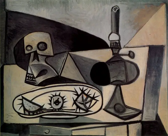 Pablo Picasso. Crane, urchins and lamp on a table, 1946