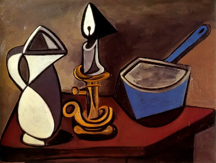 Pablo Picasso. Jug, candle and pot enamelled, 1945