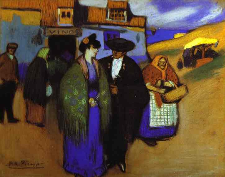 Pablo Picasso. A Spanish Couple in front of an Inn, 1900