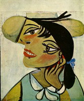 Pablo Picasso. Portrait of woman in d`hermine pass (Olga), 1923