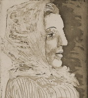 Bust of woman with kerchief