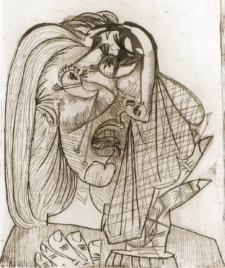 Pablo Picasso. Weeping Woman I (III), 1937