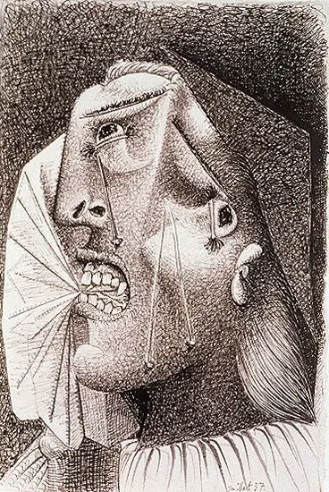 Pablo Picasso. Weeping Woman with handkerchief It, 1937