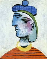 Marie-herese with a blue beret [woman portrait]