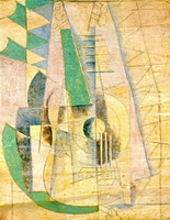 Pablo Picasso. Green guitar that extends, 1912