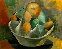 Pablo Picasso. Compotier et fruits, 1908
