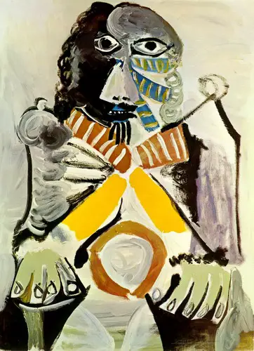 Pablo Picasso. Man sitting in an armchair, 1969
