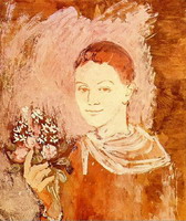 Boy with a bouquet of flowers