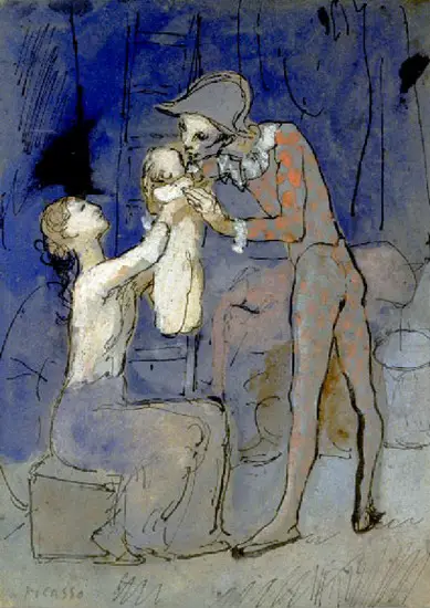 Pablo Picasso. Harlequin Family, 1905
