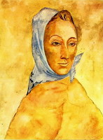 Pablo Picasso. Portrait of Fernande Olivier headscarf, 1906