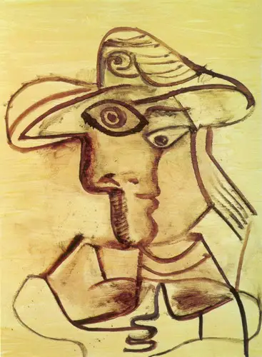 Pablo Picasso. Bust with a hat, 1971