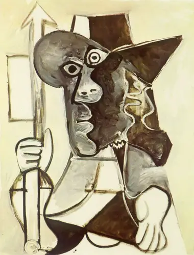 Pablo Picasso. Man with flag, 1969