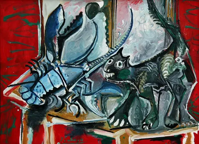 Pablo Picasso. Cat and lobster, 1965