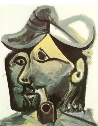 Pablo Picasso. Man head Е pipe, 1971