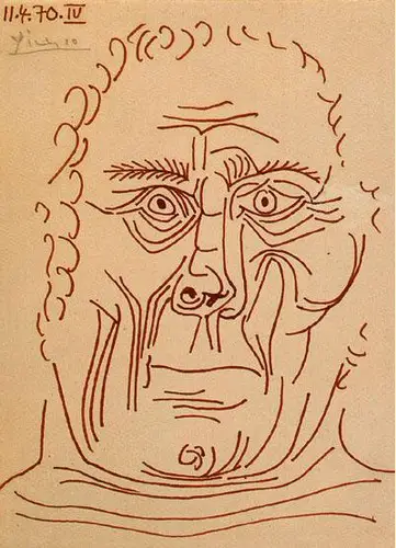 Pablo Picasso. Human Head, 1970