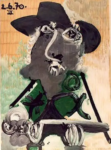 Pablo Picasso. Man with gray hat Portrait, 1970