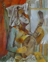 Pablo Picasso. Woman Playing the Mandoline, 1909