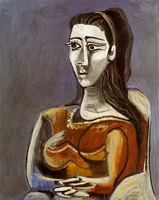 Pablo Picasso. Woman sitting in an armchair (Jacqueline), 1962