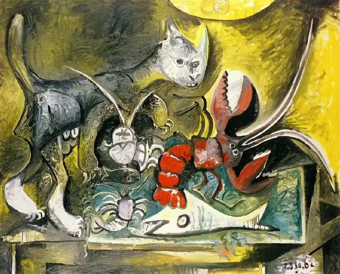 Pablo Picasso. Still Life with Cat and Lobster, 1962