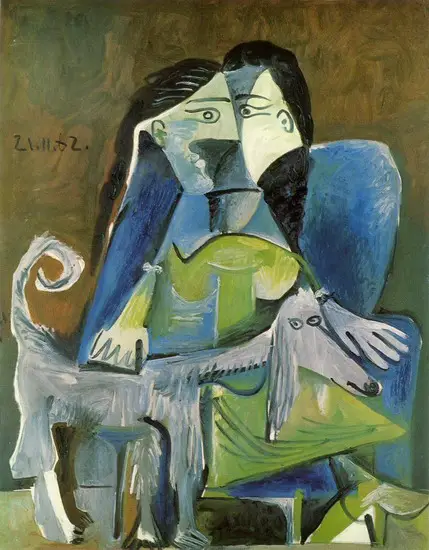 Pablo Picasso. Woman with dog, 1962