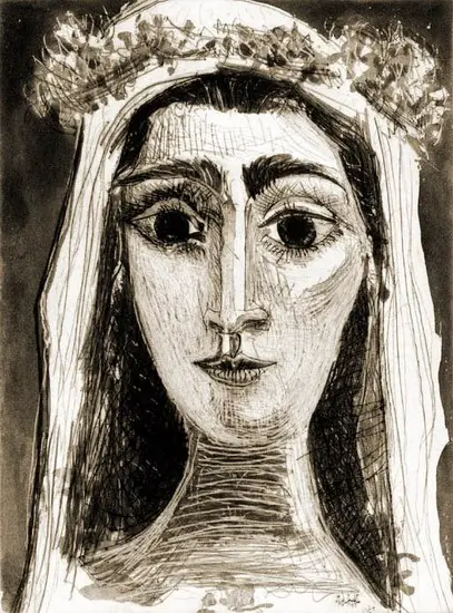 Pablo Picasso. Jacqueline married, Front I (XIV), 1961