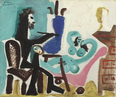 Painter Pablo Picasso. The Artist and His Model (L`artiste et son modele) III. 1897 �
