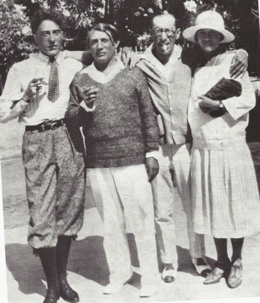 Jean Cocteau, Pablo Picasso, Igor Stravinsky and Olga Khokhlova