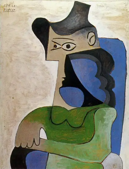 Pablo Picasso. Seated Woman with Hat, 1961