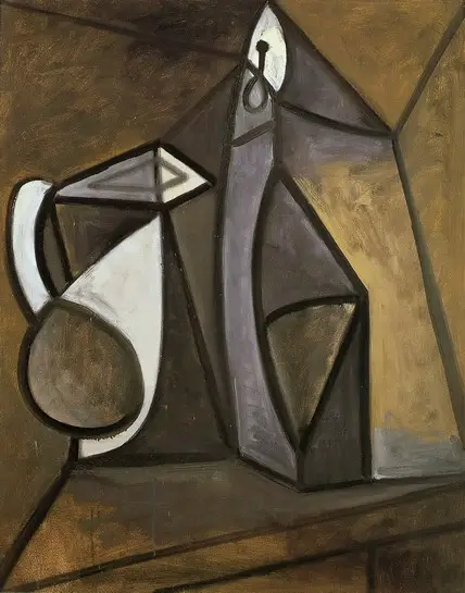 Pablo Picasso. Pitcher and candlestick, 1945