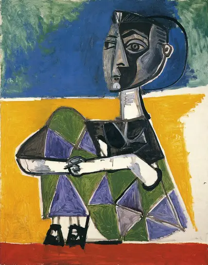 Pablo Picasso. Jacqueline sitting, 1954