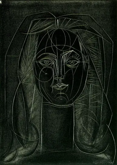 Pablo Picasso. Portrait of Françoise at Fishnet, 1953