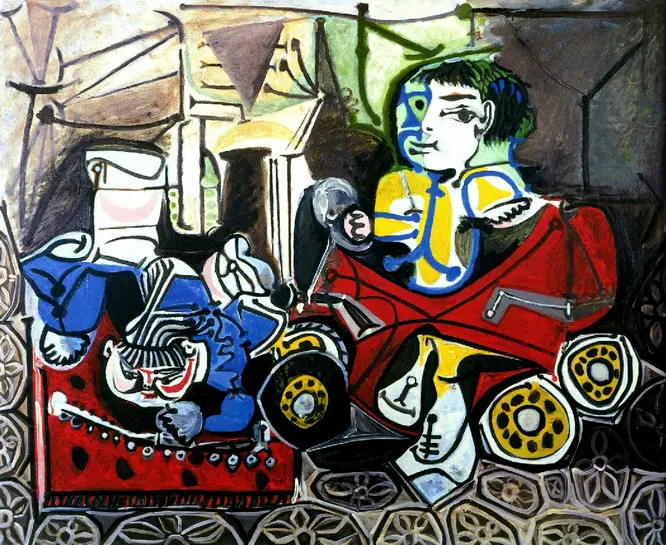 Pablo Picasso. Claude and Paloma playing, 1950