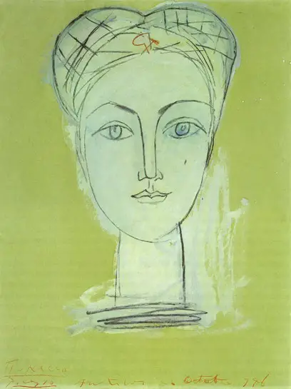 Pablo Picasso. Portrait of Françoise long neck I, 1946