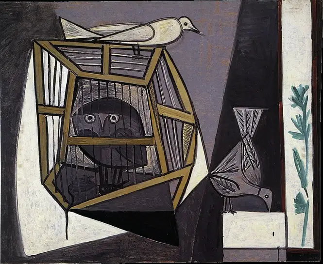 Pablo Picasso. Cage with owl, 1947