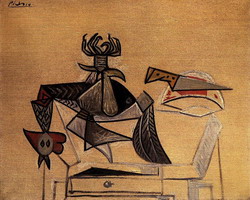 Pablo Picasso. Volaille et couteau sur une table
