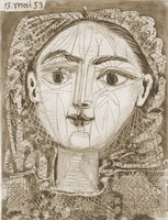 Pablo Picasso. Portrait of Françoise to the fuzzy hair