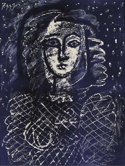 Pablo Picasso. Bust background star, 1949