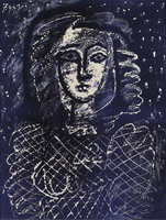 Pablo Picasso. Bust background star