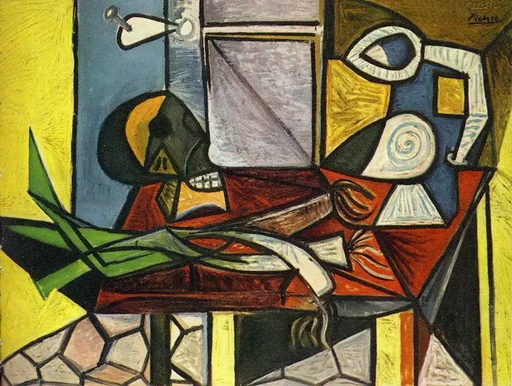 Pablo Picasso. Leeks, and Pitcher Crane, 1945
