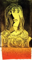 Pablo Picasso. Bust of a woman to the chair IX