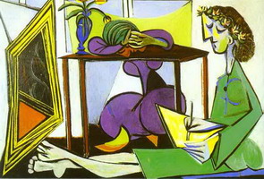 Pablo Picasso. Interior with a Girl Drawing