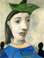 Woman with green hat