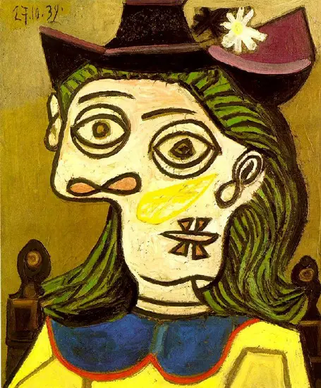 Pablo Picasso. Head of a Woman with purple hat, 1939