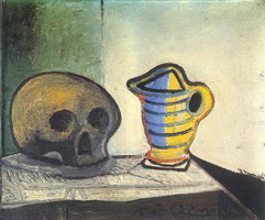 Still Life with Skull and pot