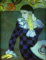 Pablo Picasso. Leaning Harlequin