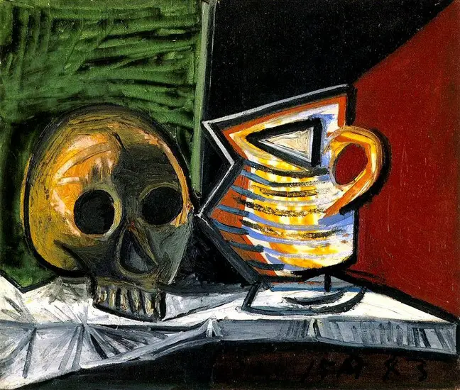 Pablo Picasso. Still Life with Skull and pot, 1943