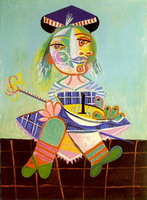Pablo Picasso. Maya has two and a half years with a boat, 1938