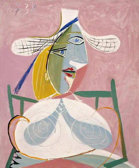 Pablo Picasso. Seated Woman with a Straw Hat, 1938