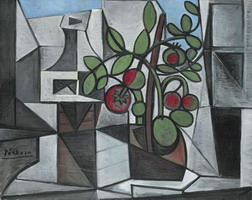 Pablo Picasso. Carafe and tomato plant